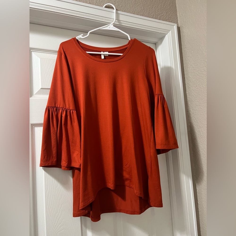 Burnt Orange Tunic Blouse